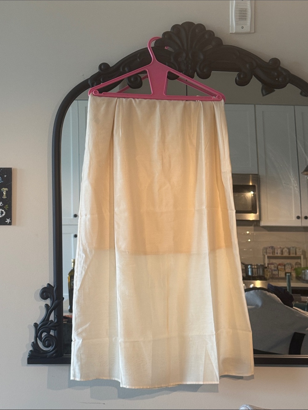 Everlane Midi Skirt in Cotton-Silk Organza | Parchment Color Size 16